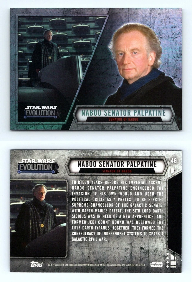 Naboo Senator Palpatine #46 Star Wars Evolution 2016 Topps Trading Card - Image 1 of 1