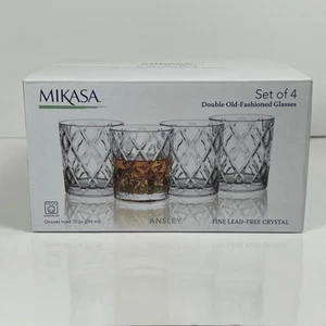 Mikasa 10oz Double Old Fashioned Crystal Glasses Set of 4 - Picture 1 of 9