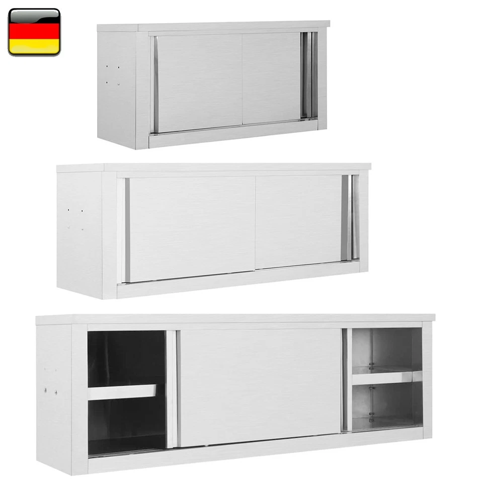 Wandhängeschrank Gastro mit Schiebetüren Edelstahl Hängeschrank Wandschrank - Bild 1 von 1