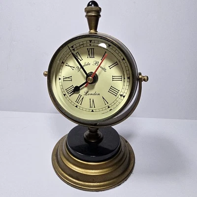IMAX Voyager Soren Brass Table Mantle Clock Vintage - Image 1 of 4