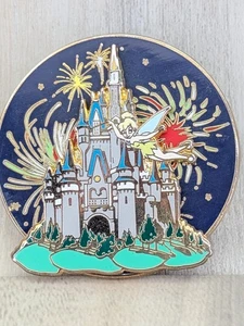 DISNEY TINKER BELL Cinderella Castle Fireworks (Spinner) Rotating PIN  - Picture 1 of 7
