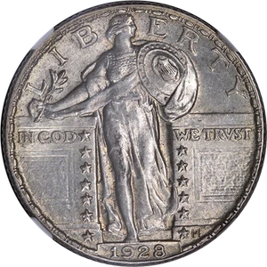 1928-P Standing Liberty Quarter NGC MS61 FH Decent Eye Appeal Strong Strike - Picture 1 of 4
