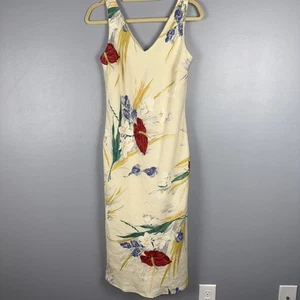 Lauren Ralph Lauren Shift Dress Women’s 4 Linen Lined Pullover Sleeveless Floral - Picture 1 of 6