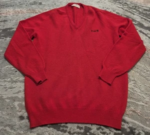 Maglione Vintage Pringle Sport Scollo a V Uomo Rosso Lana Maglia Golf 44" 112cm - Foto 1 di 8