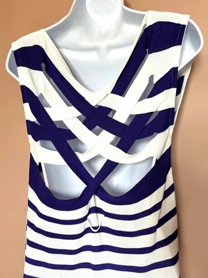 Top col bénitier lanières croisées au dos Jean-Paul Gaultier, taille L, TBE - Photo 1/4