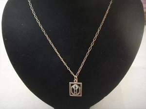 MACKINTOSH DESIGN BLUE STONE PENDANT & CHAIN BOXED HALLMARKED EDINBURGH BOXED - Picture 1 of 1