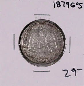 1879 Go S Mexico 25 Centavos Silver Coin - Picture 1 of 2