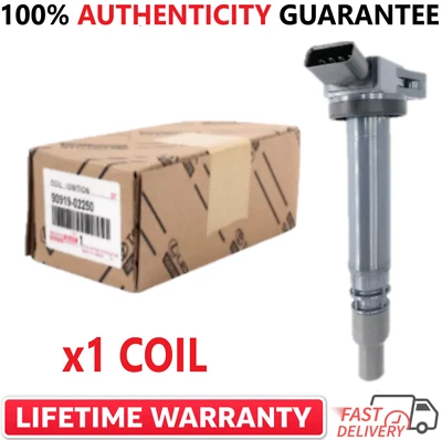 GENUINE DENSO x1 Ignition Coil For 2005-2020 Toyota, Lexus I4 V6 V8, 90919-02251 - Image 1 of 4