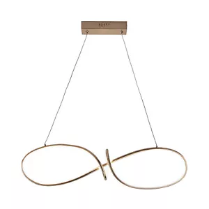 B&Q Inlight Leda Spiral Satin Nickel LED Pendant Ceiling Light Large 70cm Modern - Picture 1 of 4