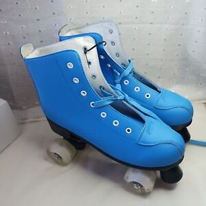 Blue Light Up Skating Shoes Boot Roller Skates Men Boys Women's size 44   US 12.