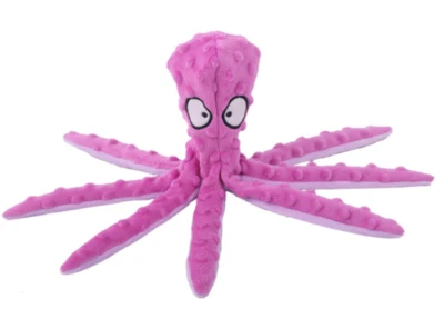 Dog Plush Toy Octopus with Crinkle Sound and Squeaker, No Stuffing, Pink  12" - Image 1 of 2