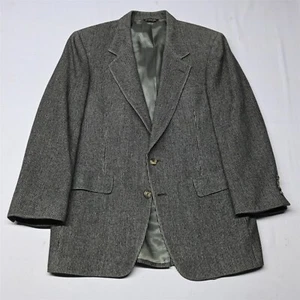 Vtg Barrister 40S Gray Flannel Tweed 100% Camel Hair Blazer Sport Coat Jacket - Picture 1 of 12