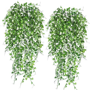 4PCS Artificial Hanging Plants 33Inch Fake Hanging Plant Faux Ivy Leaves Greener - Picture 1 of 12