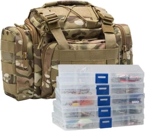 Fishing Tackle Backpack - 60 Lures Included, Water-Resistant & Durable Design - Picture 1 of 9