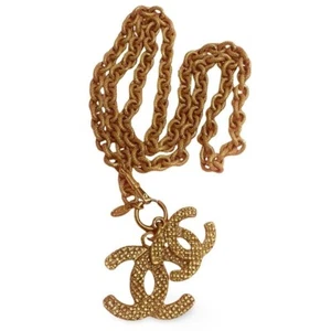 Vintage CHANEL heavy chain necklace with large and small woven design CC mark. - Picture 1 of 10