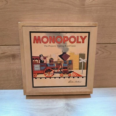 Monopoly Nostalgia Wooden Box Edition Board Game Parker Brothers Hasbro 2003 - Image 1 of 4