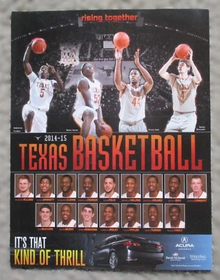 2014-2015 TEXAS LONGHORNS Basketball Poster/Schedule MYLES TURNER, PRINCE IBEH - Image 1 of 2