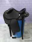 Branded Synthetic Half breed saddle With horn Black 17" All sizes