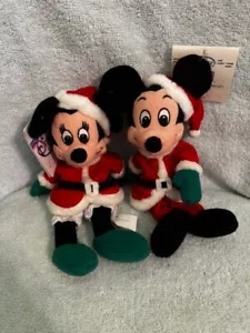 disney beanie babies Mickey and Minnie at Christmas - Picture 1 of 1