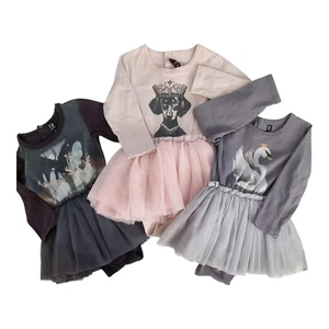 3 x ROCK YOUR BABY Tutu Dresses~All Size 18-24 Months~Long Sleeves~Gorgeous🩶🩷 - Picture 1 of 16