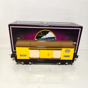 MTH Tinplate Traditions Reefer Car 10-1042 #2814 Yellow & Brown Roof NOS O Gauge - Picture 1 of 5