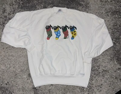 复古 疯狂衬衫 猫 圣诞节 夏威夷 圆领 卫衣 美国制造 尺寸 M — 第 1/4 张图片