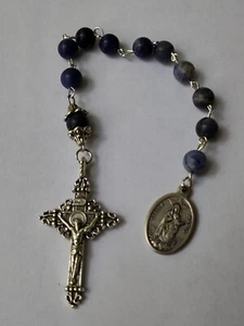 Handmade Chaplet - Stella Maris / Our Lady Star of the Sea - Sodalite Beads - Picture 1 of 5