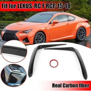 Real Carbon Fiber Fog Light Frame Air Vent Garnish Trim Fits Lexus RCF 2015-2018 - Foto 1 di 11