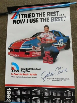 LARGE 1993 U.S.CHEMICAL RICHARD PETTY'S #43 JOHN CLINE BODY MAN POSTER NASCAR - Image 1 of 4