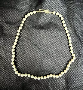 White Faux Pearl Necklace 18 in. - Picture 1 of 3