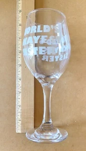 Funny Guy Mug Wine Glass- "World's Okayest Sister" -Brand New in Original Box - Picture 1 of 4