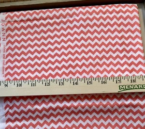 Light Coral Small Chevron Print Cotton Fabric By The Yard Joann - Picture 1 of 3