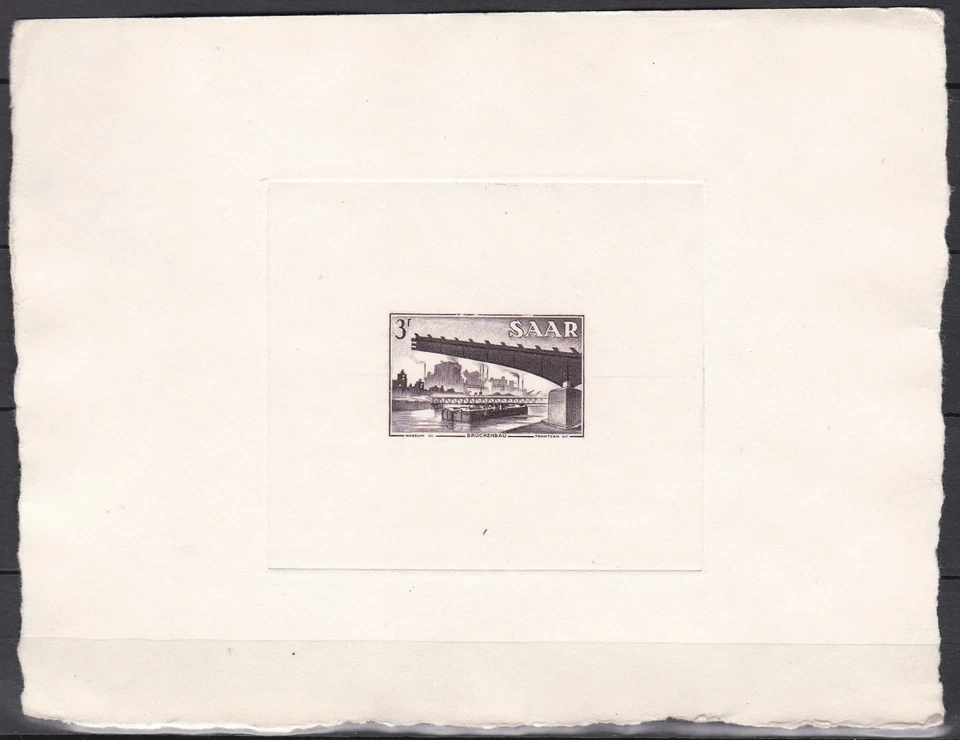 Saar Sc234 Bridge Building, Industry, Rare Die Proof - Image 1 of 1