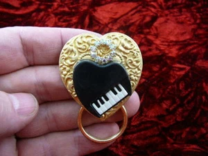 (#E-653) Piano love heart Eyeglass pin pendant ID badge holder - Picture 1 of 1