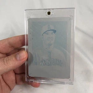 Mike Trout 2017 Angels Topps Gallery Baseball piastra di stampa ciano 1/1!!!! - Foto 1 di 3