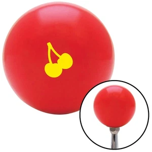 Yellow Cherries Silhouette Red Shift Knob w/ M16x1.5 Insert Shifter Auto Manual - Picture 1 of 18