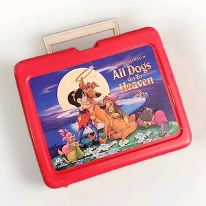 Raro | Fiambrera de plástico All Dogs Go To Heaven | Película infantil vintage 1989 difícil de encontrar mgm - Imagen 1 de 13