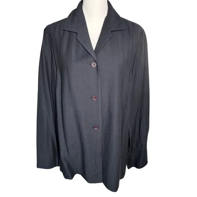 Chaqueta Blazer SAKS FIVE AVENUE ROPA REAL NUEVA CON ETIQUETAS Mujer XL Negra Lana Espiga Foto 1 de 4