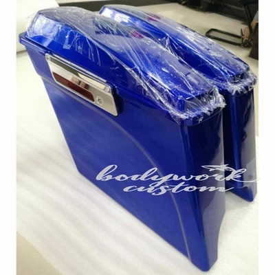 Blue 5" Stretched Extended Hard Saddlebags For Harley Touring Road King 1993-13 - Image 1 of 4