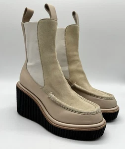 Rag & Bone Sloane Chelsea Boots 37 Beige Wildleder Leder Plateau Stollensohle EUC - Bild 1 von 9