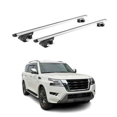 Barra transversales plateada para portaequipajes Nissan Armada 2017-2024 2 piezas Foto 1 de 4