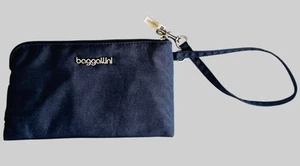 Baggallini On The Go Wristlet Wallet Phone Travel SOLID Navy Blue color RFID - Picture 1 of 6