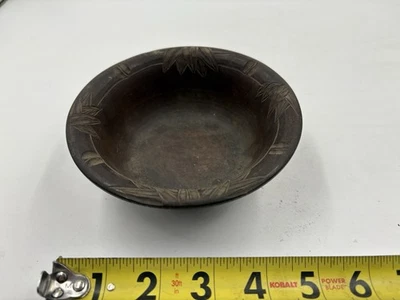 Vintage Hand-carved Wooden Bowl - Image 1 of 3
