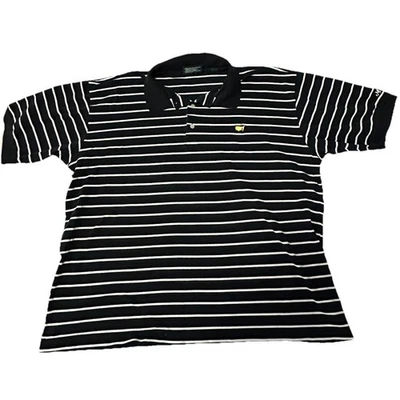 Polo de golf Masters Collection para hombre XL negro blanco logotipo a rayas manga corta Foto 1 de 4