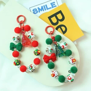 Christmas Phone Chain Colorful Beaded Pendant Lanyard New Phone Lanyard - Photo 1 sur 10