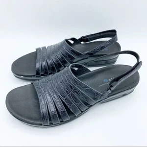 Aravon New Balance Combination Last Black Leather Sandals 11 Narrow - Picture 1 of 12