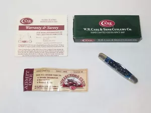 2003 CASE XX 06263 Eisenhower Pen Navy Blue Bone Flag Shield Pocket Knife - NEW - Picture 1 of 22