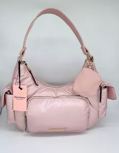 NWT Juicy Couture Blush Pink Diamond Hobo Multi Pocket Shoulder Bag W Coin Purse - Picture 1 of 7