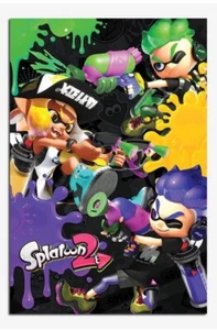 Splatoon 2 RARE Poster Pyramid Three Way Battle 36 X 24 inches NEW - Picture 1 of 2