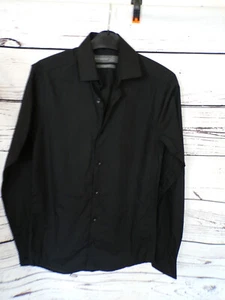 MENS PRIMARK BLACK LONG SLEEVED SLIM FIT SHIRT SIZE XS - Picture 1 of 3